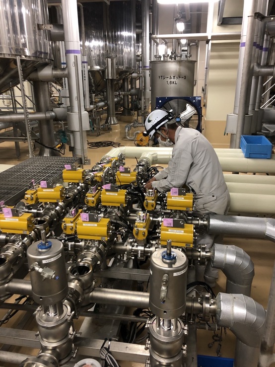 サニタリーバルブのメンテナンスの画像